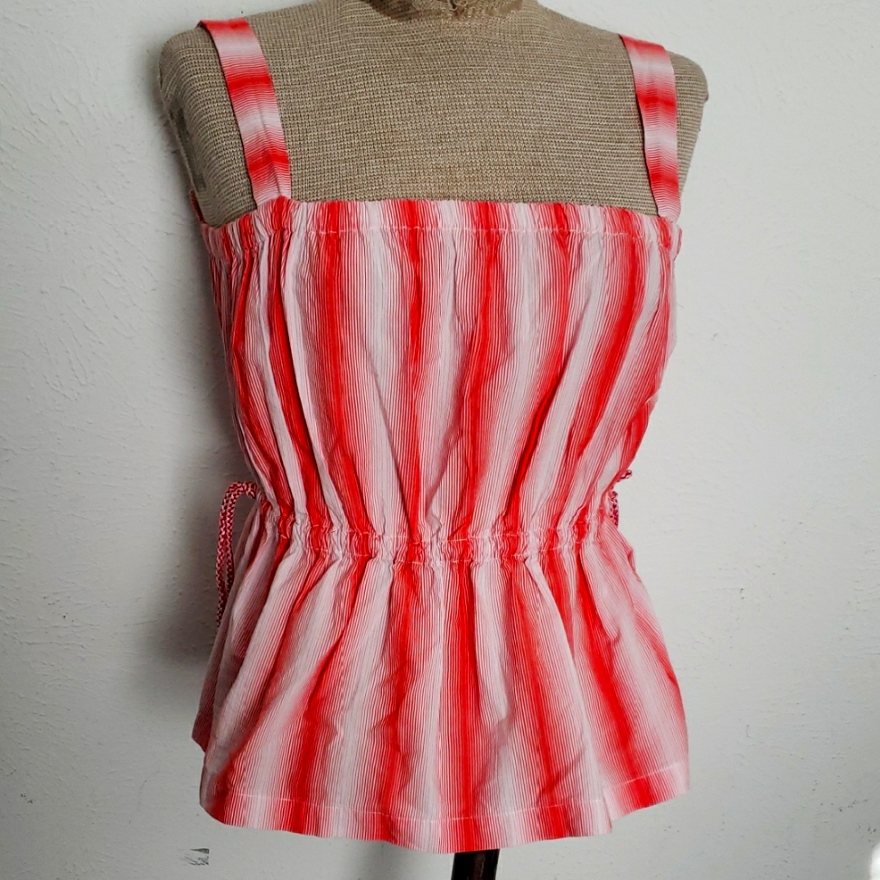 Tela Red And White Striped Tank Top Xs